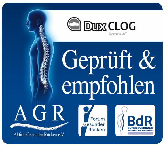 chung shi® Dux Clog Siegel geprüft und empfohlen
