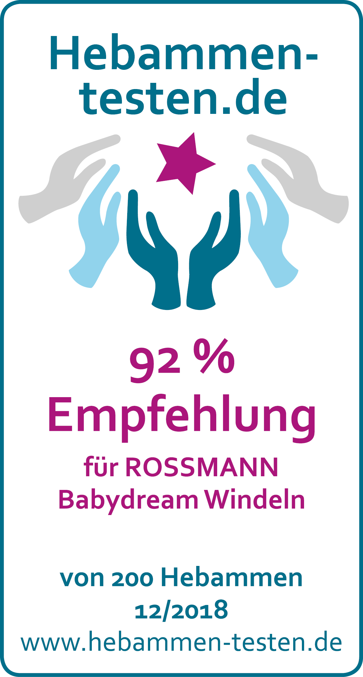 ROSSMANN Babydream Windeln Siegel 2018