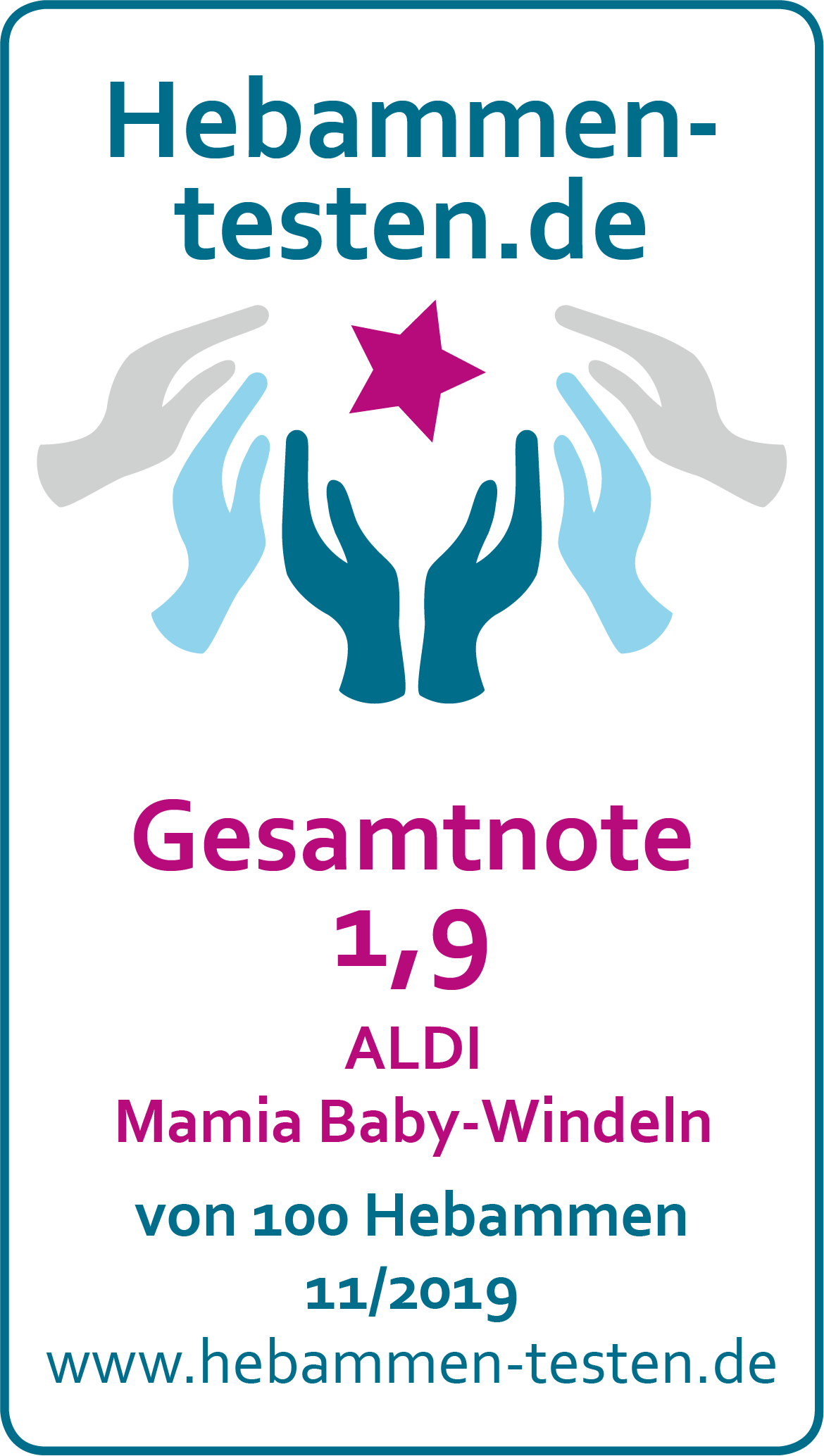 Mamia Baby-Windeln Siegel 2019