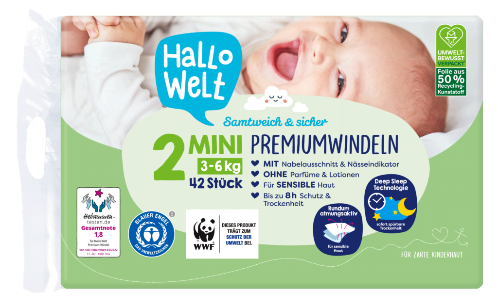2022 Hallo Welt Premium-Windel Größe 2 Packshot